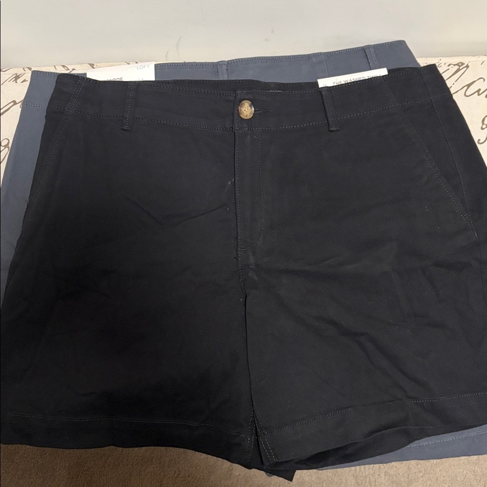 LOFT Classic Black Twill Shorts - Picture 2 of 5
